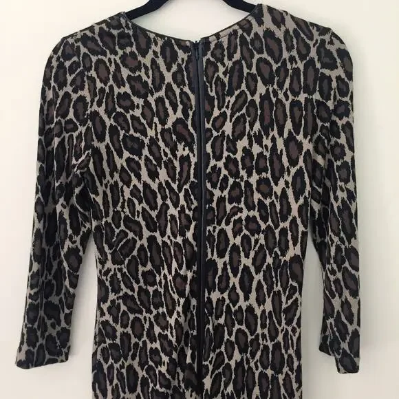 Sara Campbell Leopard Print Bodycon Dress Women's Size XS Black Brown - Picture 5 of 8